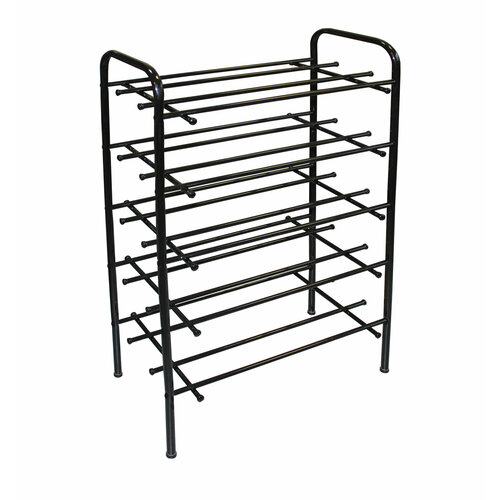 Обувница металлическая, 5 полок, черный