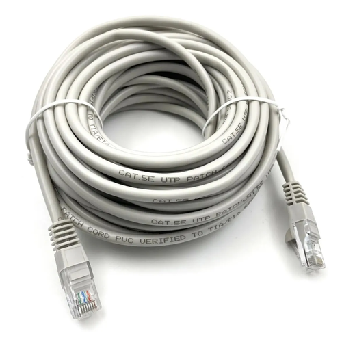 Патч-корд 5-970 100 литой molded UTP cat5E 10м 4 пары алюминий омедненный 1 шт серый 590₽