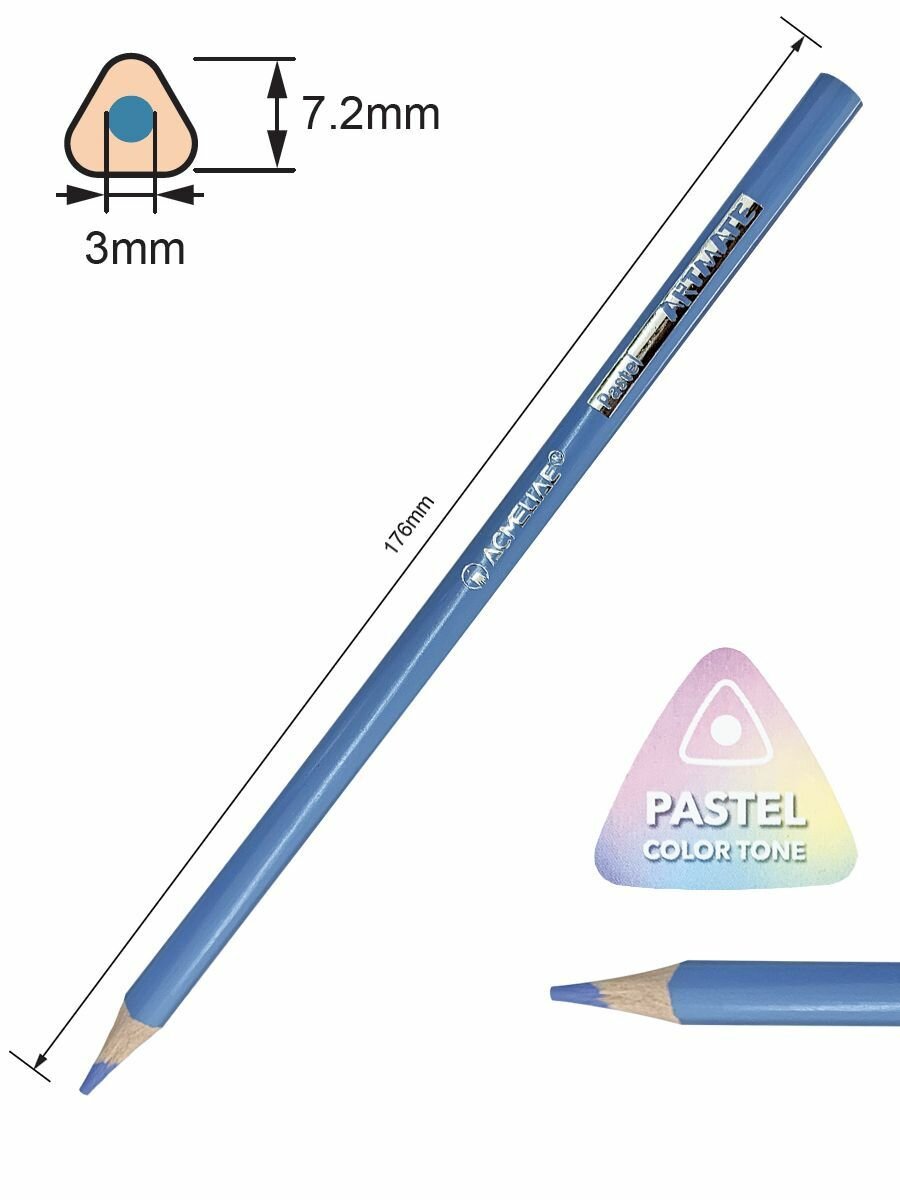Набор пастельных карандашей Acmeliae "Pastel Artmate" 24 цв, в картонном футляре - фото №4