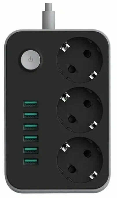 Сетевой фильтр с USB 3 розетки и 6 USB CX-U613 2м
