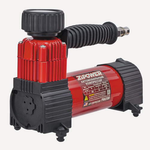 Изображение товара Компрессор автомобильный 25 л/мин, 180 Вт, 7 атм, 15 А, 12 В. ZIPOWER, PM6500