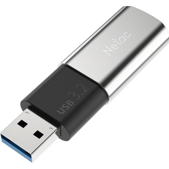 Флешка Netac 512Gb US2 silver USB 3.2 530MB/450MB/s (NT03US2N-512G-32SL) — фото 1