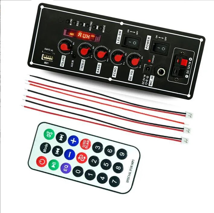 WUHUAMA Усилитель для динамиков 7,4В 30Вт, with remote