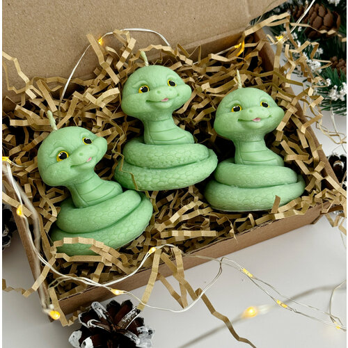 Свеча Змея / Символ 2025 подарок на Новый год ( 2 штуки в упаковке )