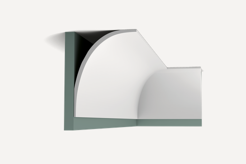 Изображение товара Карниз широкий 100x120 мм полиуретановый потолочный плинтус Перфект C990-2 метра под покраску