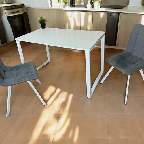 Изображение товара Стол лофт Компьютерный Белый 80*60 см. Ножки лофт белые