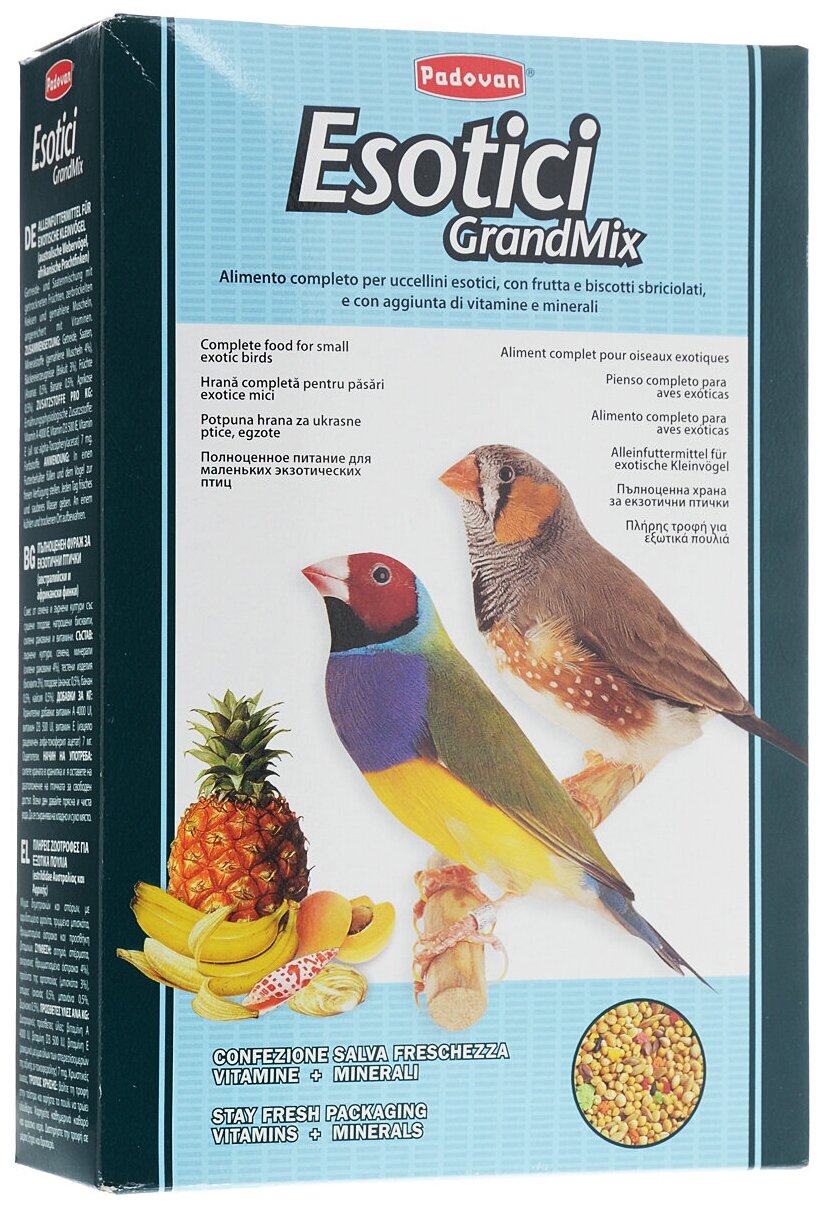 Корм Padovan GrandMix Esotici Основной для экзотических птиц 400 г