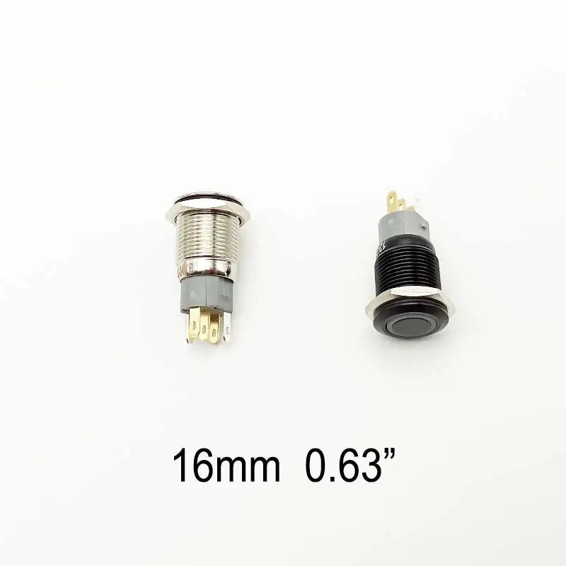 Черный электрический водонепроницаемый Latching Fix Silver, 16mm Flat Head, Blue Led, 12-24V