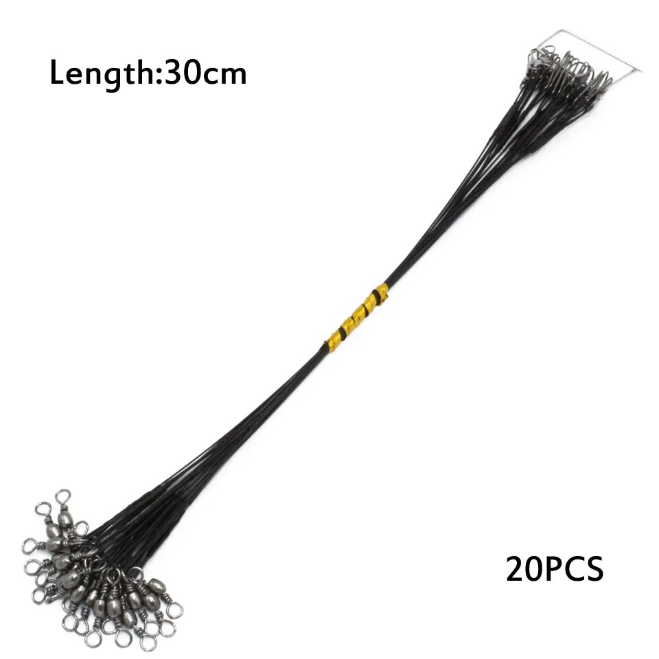 Стальная рыболовная леска 20 шт 15-30 см Черный Black 300mm 20PCS