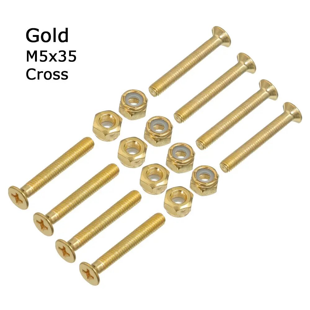 Аксессуары M5 для скейтборда и лонгборда 8 комплектов Gold-M5x35-Cross