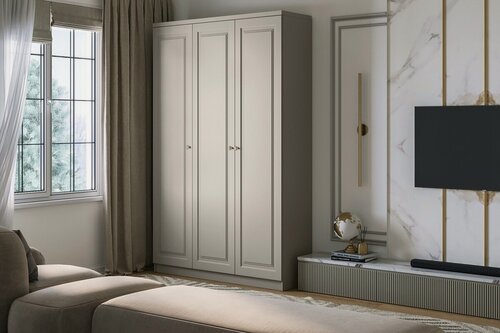 Изображение товара Шкаф распашной Миссури-3 МДФ Кашемир для одежды трехдверный 150*250*40
