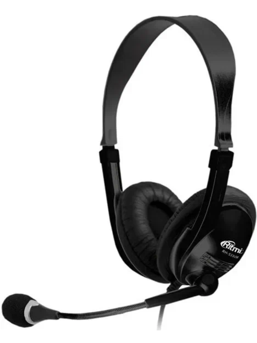 Компьютерная гарнитура Ritmix RH-533 USB, черная, проводная, ветрозащита