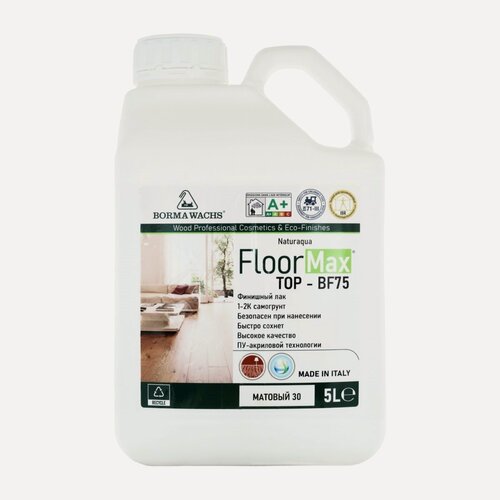 Изображение товара Паркетный лак на водной основе Borma Naturaqua Floormax Top BF75 5 л Матовый 30% NAT4165.5-30