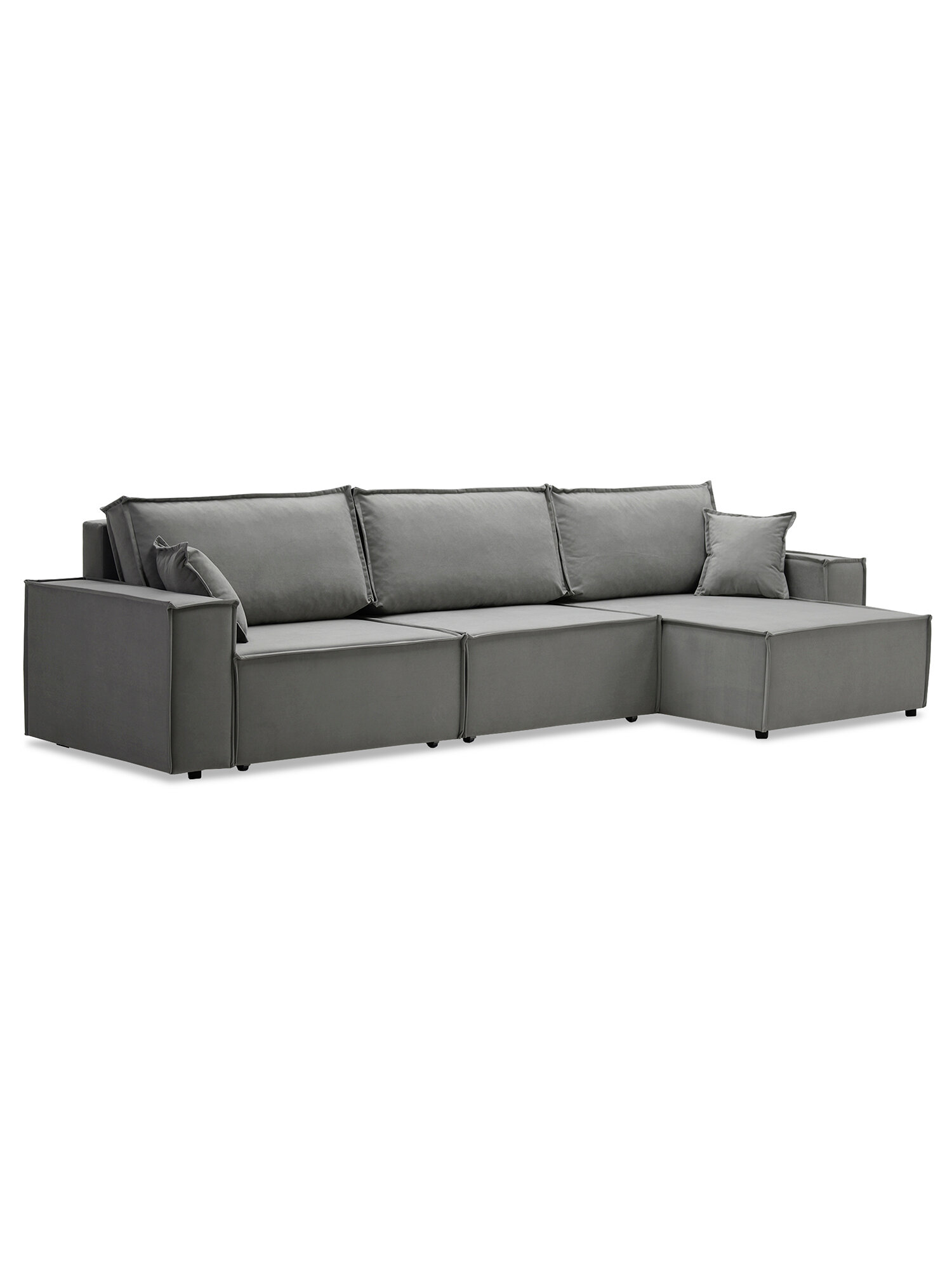 Угловой диван Фабио MAX, размер: 350х154х87см, спальное место: 200х157см, велюр Baza 03 Mouse