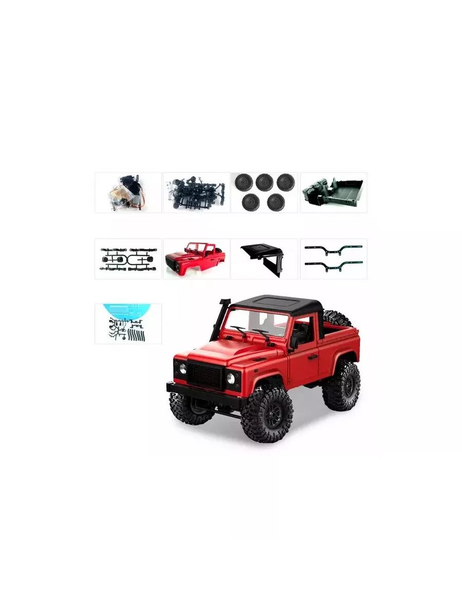 Конструктор пикап Land Rover Defender KIT - MN-91K RED, масштаб 1:12