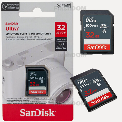 Изображение товара Карта памяти SanDisk SDHC 32 ГБ Ultra Class 10 UHS-I U1 (100 Mb/s)