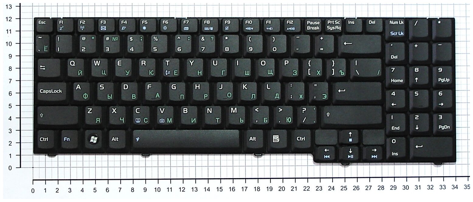 Клавиатура для ноутбука ASUS 04GND91KUS10-1 Русская Черная
