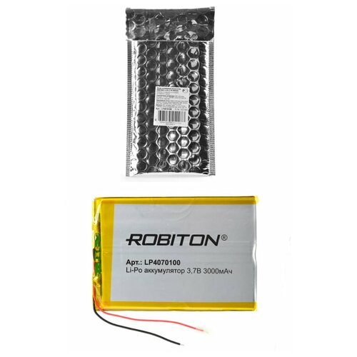 Robiton Аккумулятор Robiton LP 4070100 3000mAh (LP4070100) robiton аккумулятор robiton lp 501335 180mah lp501335