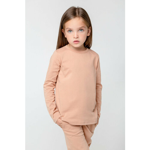 фото Лонгслив crockid, размер 122, коричневый