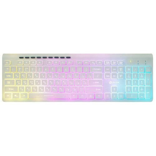 Клавиатура проводная Oklick 490ML (1067205) RGB белая клавиатура oklick 490ml черный