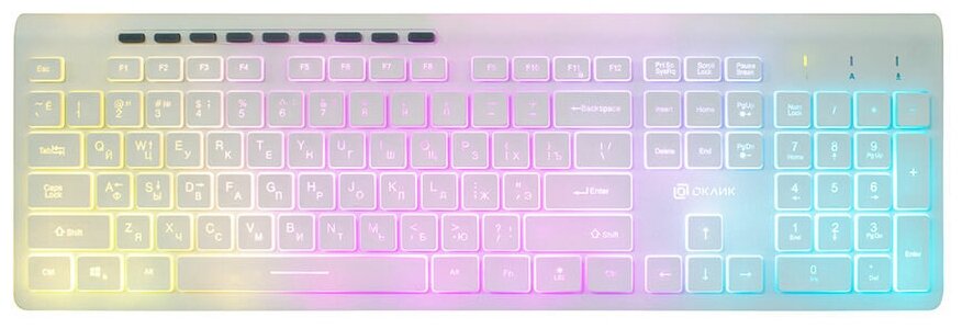 Клавиатура проводная Oklick 490ML (1067205) RGB белая