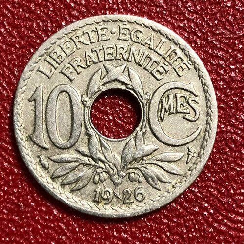 Монета Франция 10 Сантимов 1926 год #1-11 клуб нумизмат монета 10 сантим туниса 1926 года медно никель