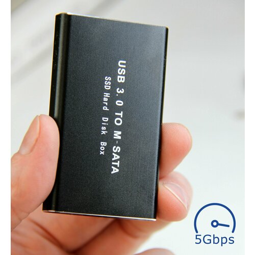 Mini Переходник (Внешний бокс)для SSD USB 3.0 M-SATA Black 5 Гбит/с переходник usb в rs485 485 поддержка win7 win8 xp vista linux mac os wince5 0 485