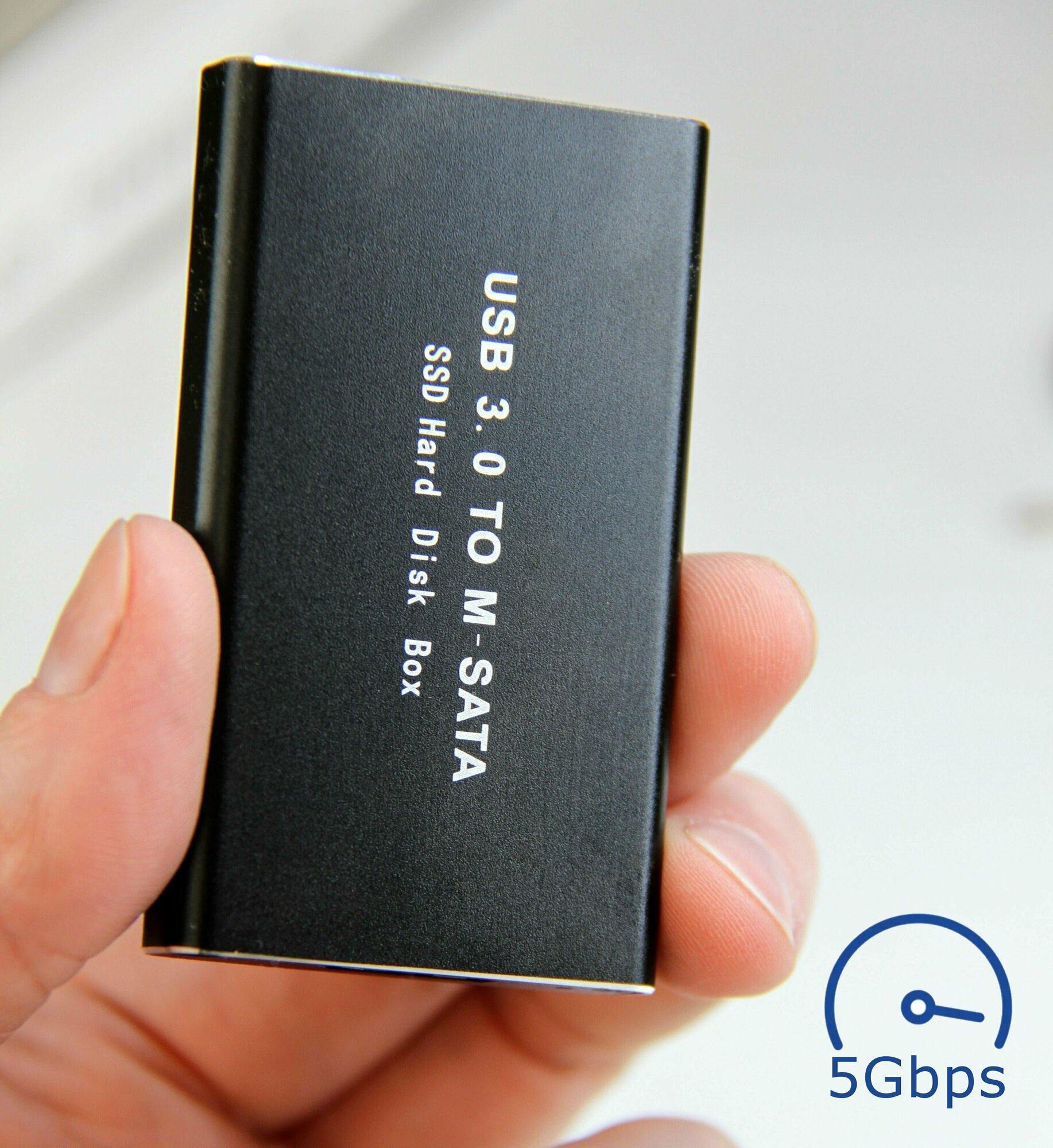 Mini Переходник (Внешний бокс)для SSD USB 3.0 M-SATA Black 5 Гбит/с