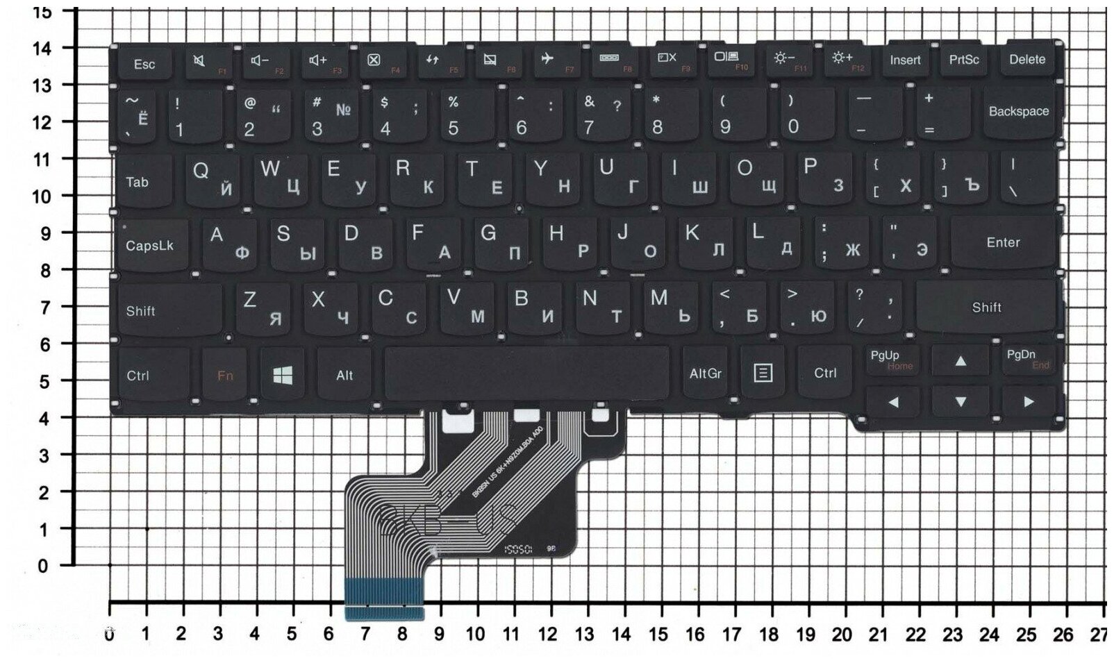 Клавиатура для ноутбука Lenovo Yoga 3 11 300-11IBR черная