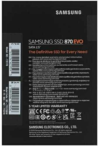 Твердотельный накопитель Samsung 870 EVO 1 ТБ SATA MZ-77E1T0BW