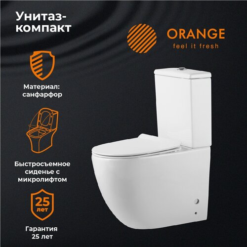 Унитаз компакт Orange C05-000W с бачком и сиденьем Микролифт