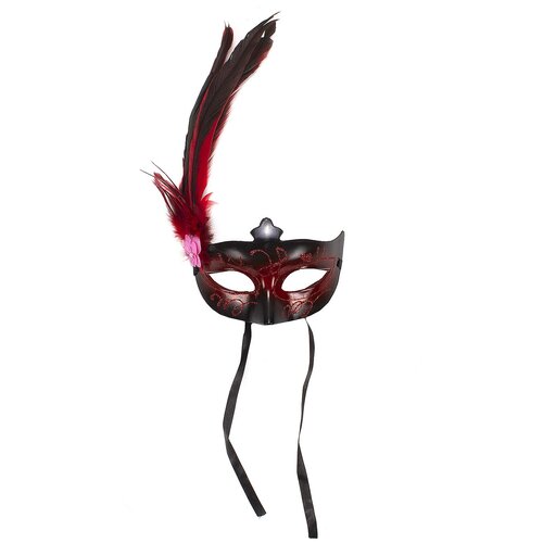 Карнавальная венецианская маска красная 22см венецианская красная маска giglietto 4667