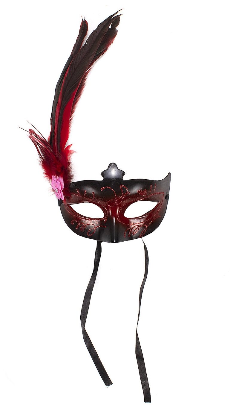 Карнавальная венецианская маска фиолетовая 22см
