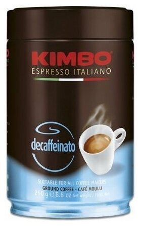 Кофе Kimbo Decaffeinato Эспрессо б/кофеина молотый 250г, ж/б - фотография № 4