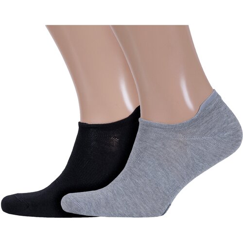 Носки Diwari, 2 пары, размер 25, черный, серый носки diwari 2 пары размер 25 серый