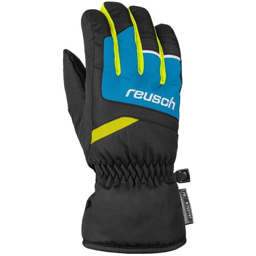 фото Перчатки горнолыжные reusch 2021-22 bennet r-tex xt junior black/brilliant blue/safety yellow (inch (дюйм):3,5)