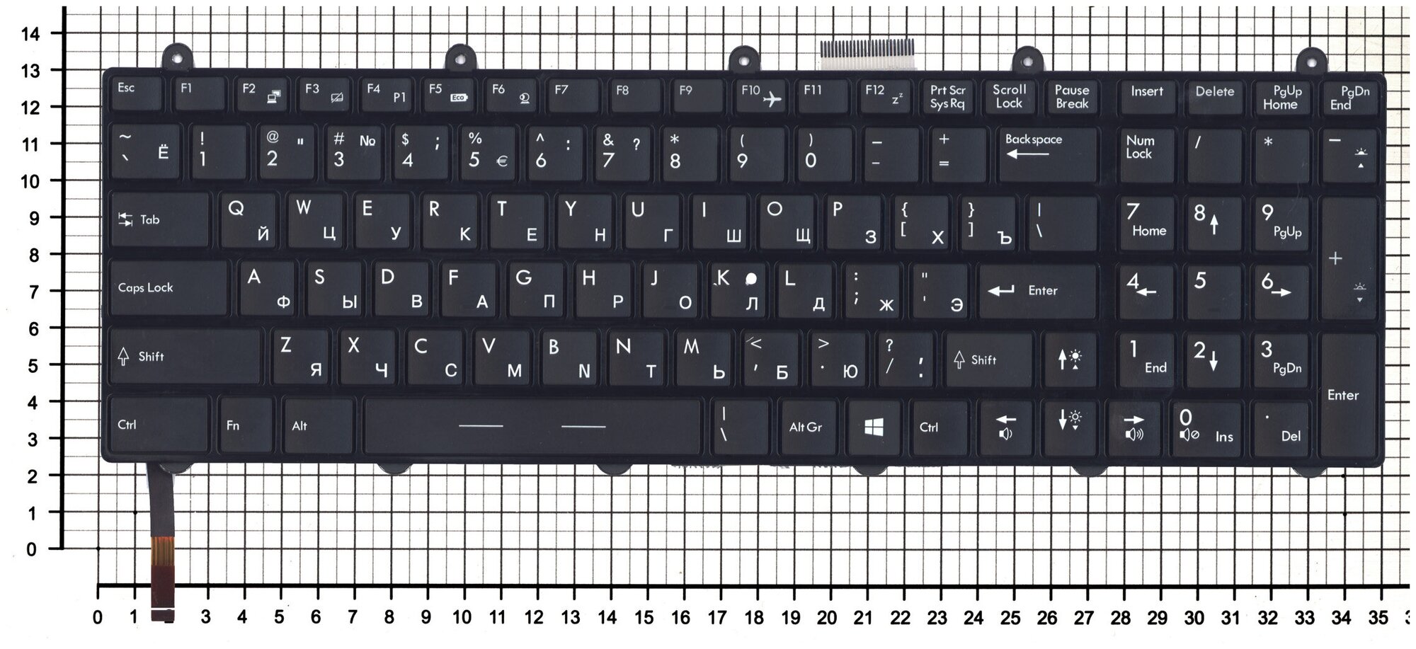 Клавиатура для ноутбука MSI S1N-3ERU2J1-SA0 с подсветкой черная с рамкой