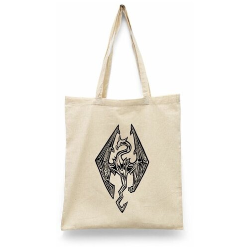 фото Сумка-шоппер унисекс каждому своё "skyrim/скайрим/the elder scrolls" черная