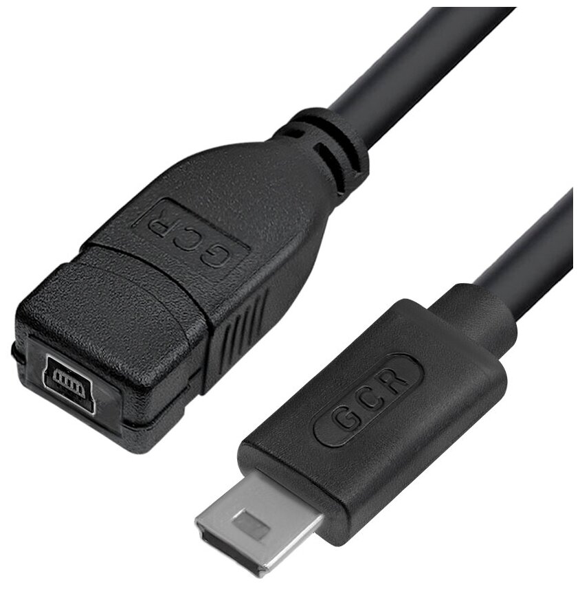 Удлинитель GCR 1 метр USB MiniUSB M/F черный (7752445)