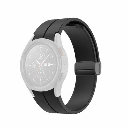 металлическая подставка держатель зарядного устройства для samsung galaxy watch 5 pro 45mm watch 5 40mm 44mm Силиконовый ремешок для Samsung Galaxy Watch6 40,44мм / 6 Classic 43,47мм / Watch 5 40/44мм / 5 Pro 45мм - черный