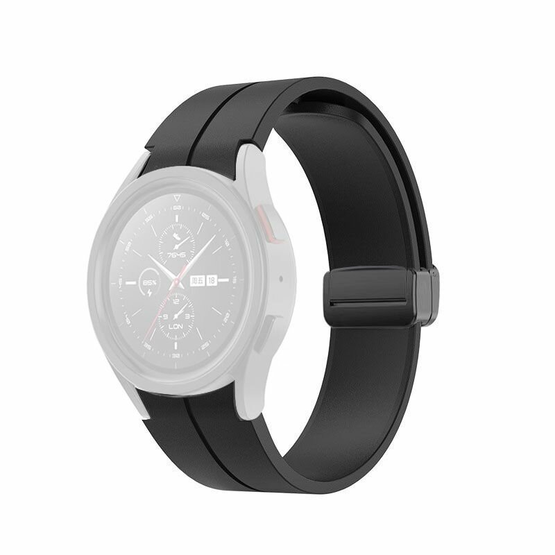 Силиконовый ремешок для Samsung Galaxy Watch6 40,44мм / 6 Classic 43,47мм / Watch 5 40/44мм / 5 Pro 45мм - черный