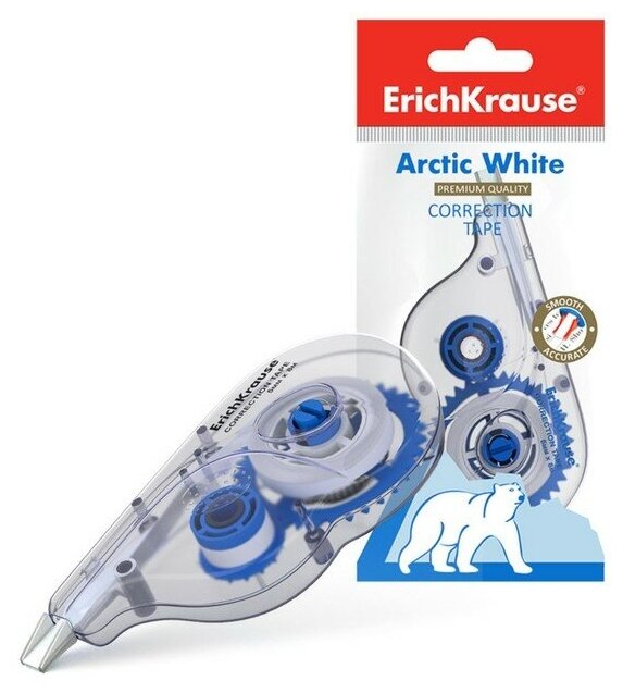 Корректирующая лента ErichKrause Arctic white, 5 мм х 8 метров, в пакетике