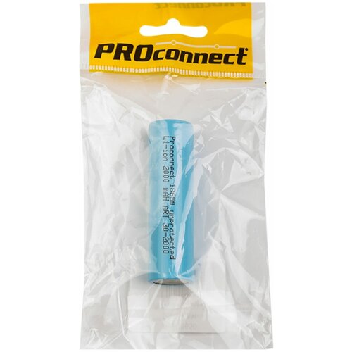Аккумулятор Li-ion Proconnect 18650 unprotected 2000 мАч 37 В 30-2000 1 шт 417₽