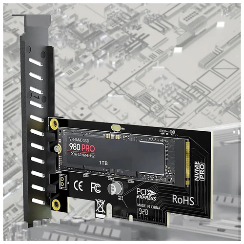 Адаптер для SSD, PCi-E- M.2 PCI-E 4.0/3.0 Адаптер для подключения SSD NVMe