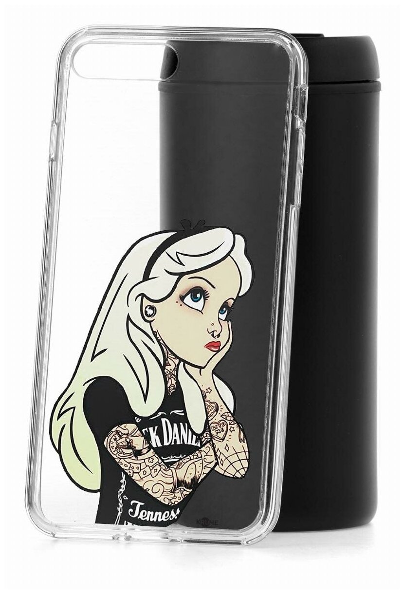 Чехол для iPhone 7 Plus/8 Plus Kruche Print Tattoo Girl,противоударная пластиковая накладка с рисунком,защитный силиконовый бампер с защитой камеры