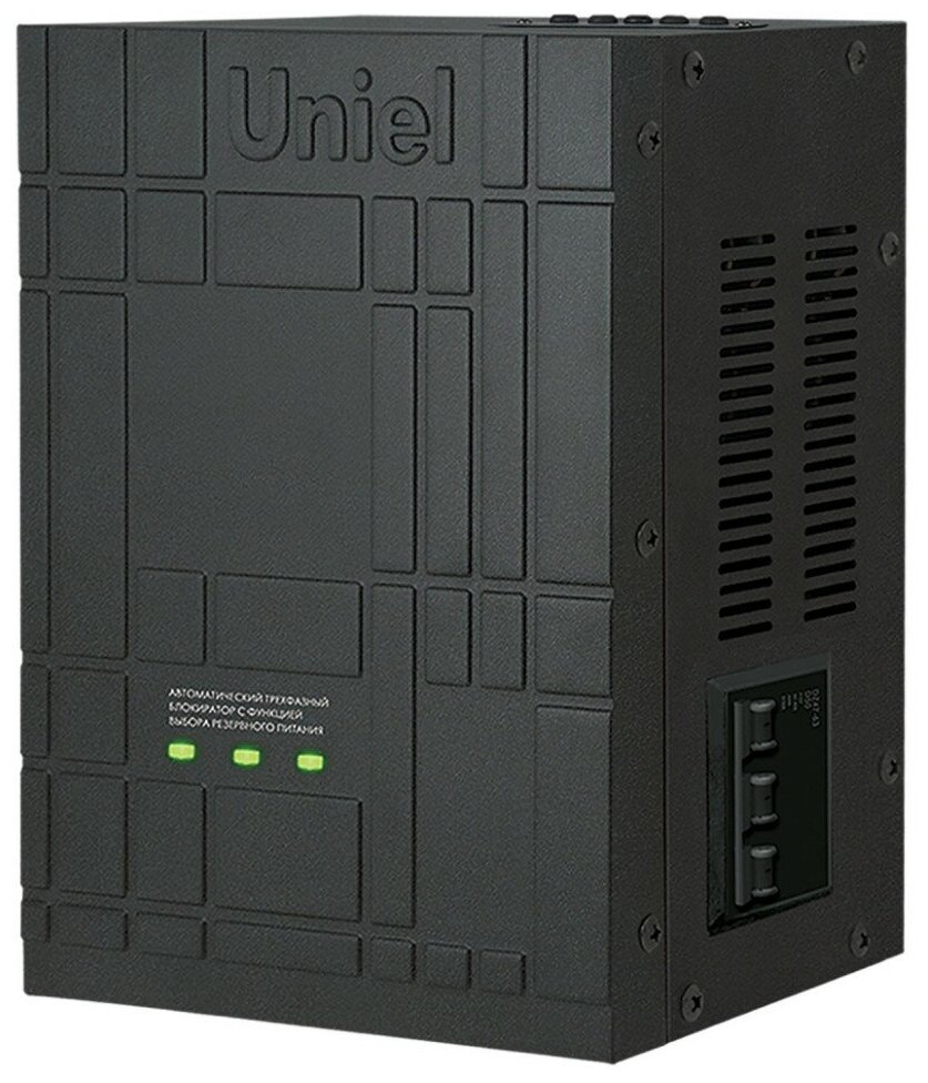 Uniel UBR-55BA-3G36/SLS Автоматический трехфазный блокиратор с функцией АВР Uniel, ток 55А, заземление, мощность 36КВт