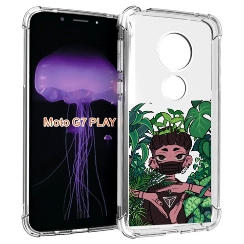 Чехол MyPads девушка в природе женский для Motorola Moto G7 Play задняя-панель-накладка-бампер