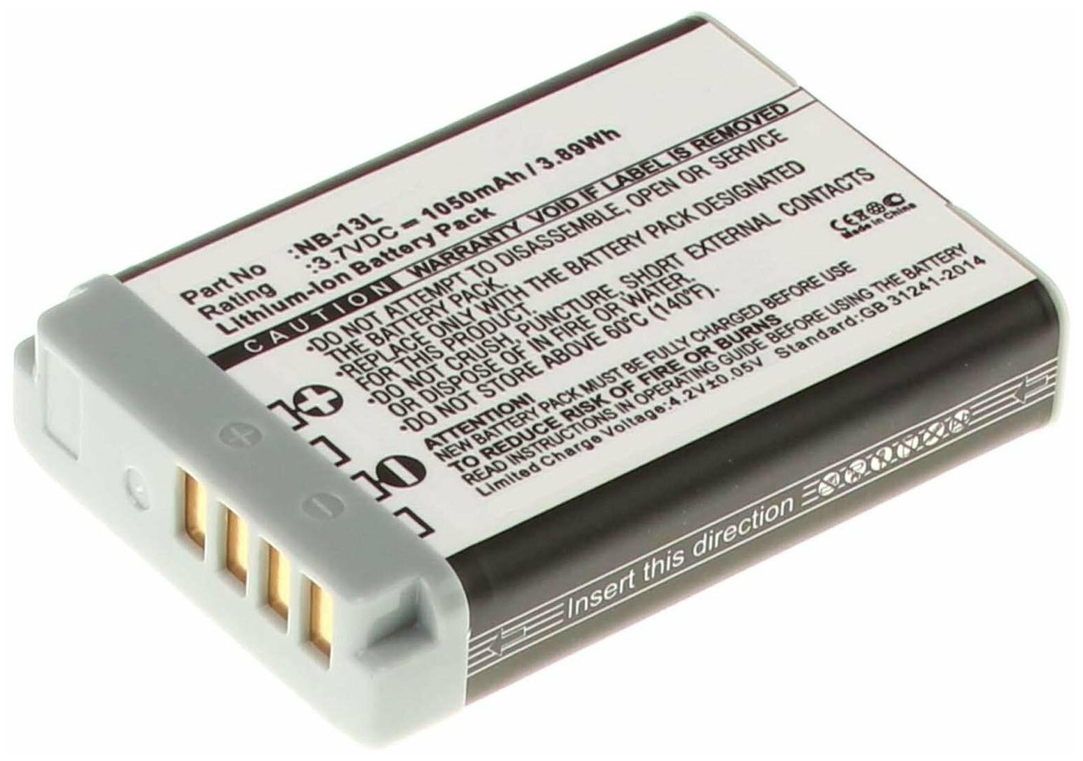 Аккумулятор iBatt iB-B1-F447 1250mAh для Canon NB-13L,