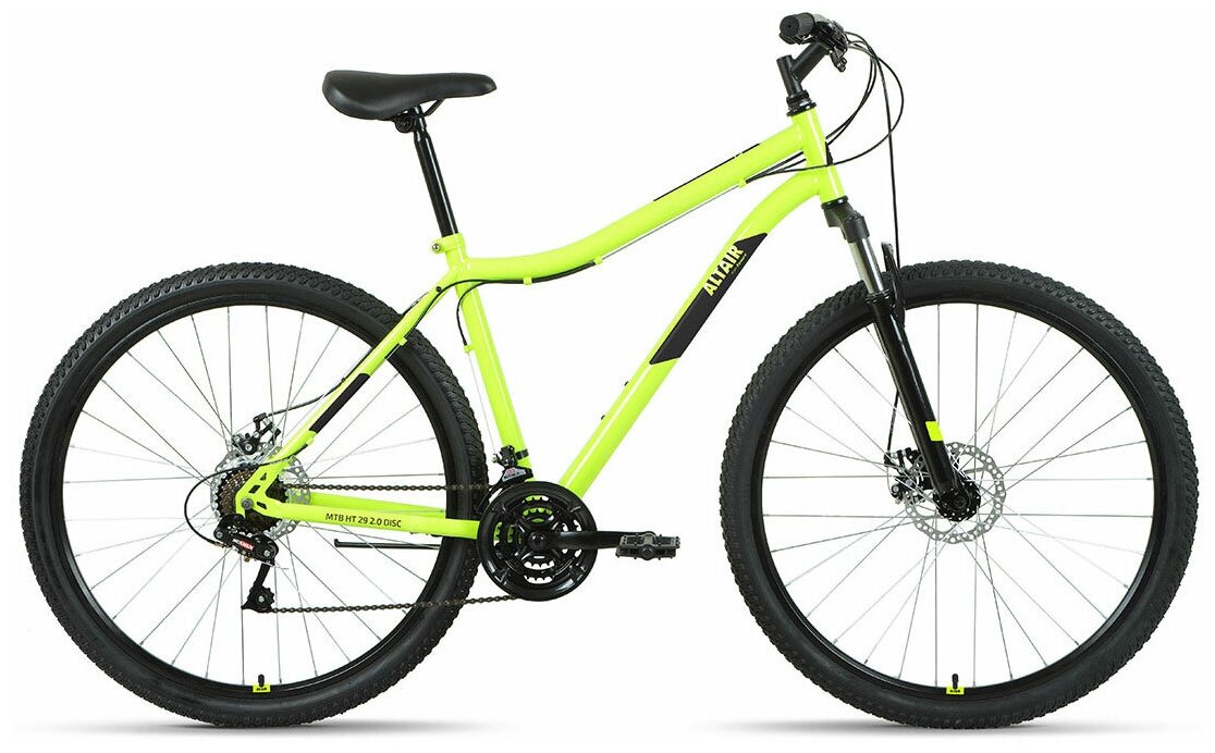 Велосипед Altair MTB HT 29 2.0 D (2022) (Велосипед ALTAIR MTB HT 29 2.0 D (29" 21 ск. рост. 21") 2022, ярко-зеленый/черный, RBK22AL29179)