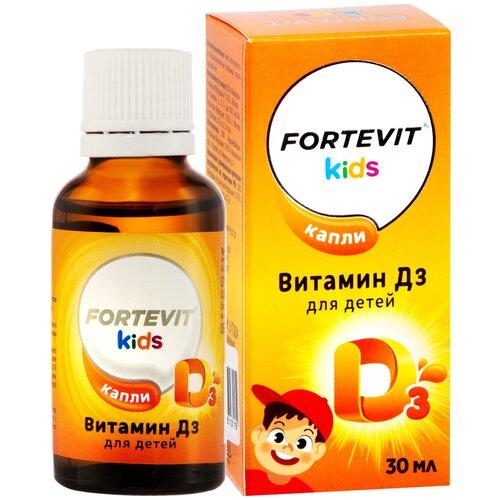 Витамин Д3 200 ME Fortevit Kids для детей в каплях, 30 мл